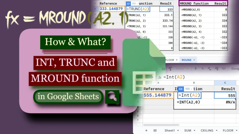 INT, TRUNC and MROUND