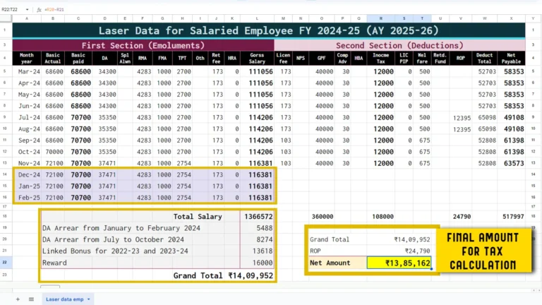 How maintain the tax for a salary employee