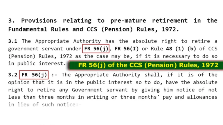 Retirement Under FR 56(j) of CCS (Pension) Rules