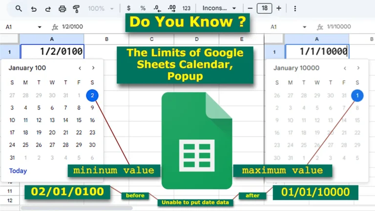 Limits of Google Sheets Calendar popup