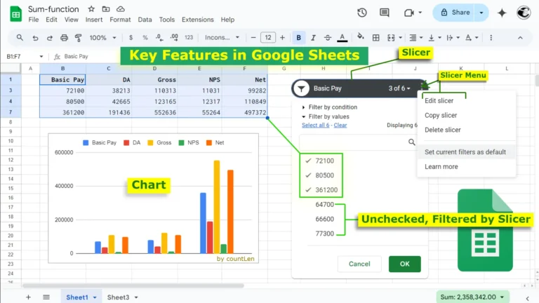 Slicers and Pivot Table in Google Sheets